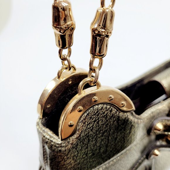 Gucci Gold Chain Link Gold Bamboo Bag - Picture 8 of 11